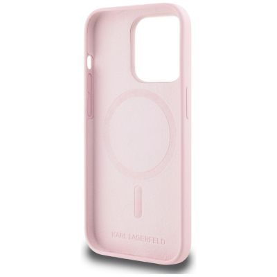 7. Karl Lagerfeld Silicone Karl&Choupette MagSafe Case for iPhone 14 Pro Max - Pink
