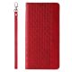 5. Magnet Strap Case iPhone 14 Pro Case with Flip Wallet Mini Lanyard Stand Red