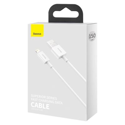 5. Baseus Superior USB - Lightning cable 2.4A 1.5 m White (CALYS-B02)