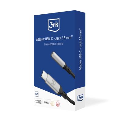2. 3mk USB-C adapter - 3.5 mm minijack - silver