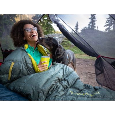 8. Therm-a-Rest Questar Adult Mummy Sleeping Bag Polyester Green, Yellow