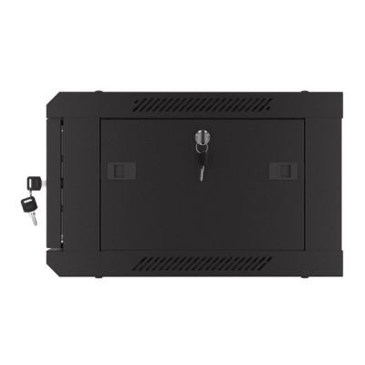 11. WALL-HUNG RACK CABINET 19" 4U 600X450 BLACK PERFORATED DOOR LANBERG (FLAT PACK)