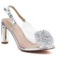 Transparent Heeled Sandals, Silver D&A MR62-9077