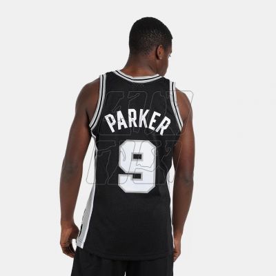 4. Mitchell &amp; Ness San Antonio Spurs NBA Swingman Jersey Spurs 2001 Tony Parker M SMJYLG19018-SASBLCK01TPA