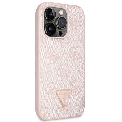 4. Guess GUHCP14LP4TDSCPP case for iPhone 14 Pro - pink Crossbody 4G Metal Logo