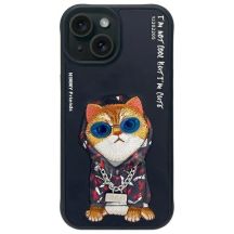 Nimmy Glasses Cool Cat case for iPhone 15 - black