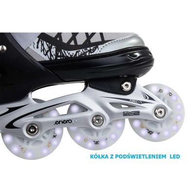 43. ROLLER SKATES-ROLLER SKATES-ICE SKATING 4IN1 ENERO PRO LED 38-41 GRAY
