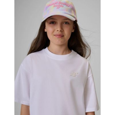 3. Girls' loose plain T-shirt 4F 4FJRSS26TTSHF3984-11S