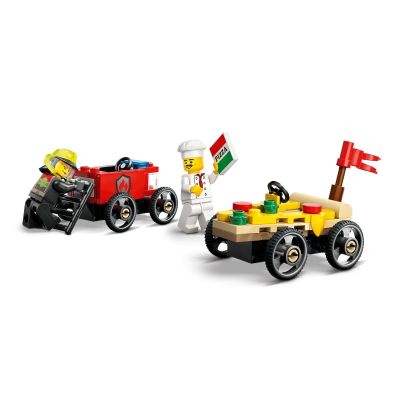4. LEGO CITY 60458 Pizza vs. Fire Truck Racer Set