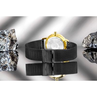 8. Giewont Sapphire Gold Black Women's Watch GW4130-B4