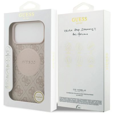 8. Guess 4G Circle Classic Logo MagSafe case for iPhone 17 Pro Max - pink