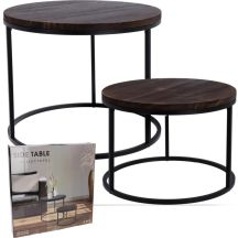 2-IN-1 COFFEE TABLE SET, WOODEN TABLETOP 50/57CM