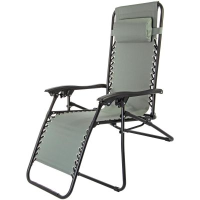 BLISS MULTIFUNCTIONAL FOLDABLE GARDEN DECHAIR WITH HEADREST, GRAY