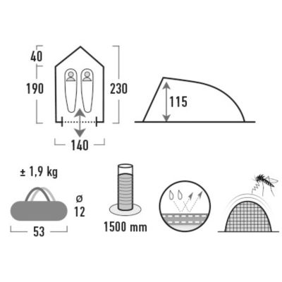 12. High Peak Minitramp 2 tent 10151