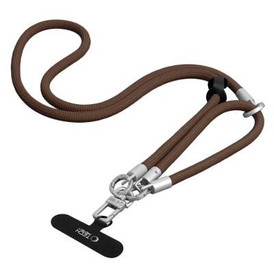 13. Tech-Protect C10S Crossbody phone lanyard (114 cm) + wrist strap (31 cm) - brown-titanium