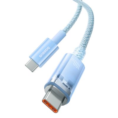 6. Baseus Explorer 100W USB-C - USB-C Cable with Intelligent Temperature Sensor 1m - Blue