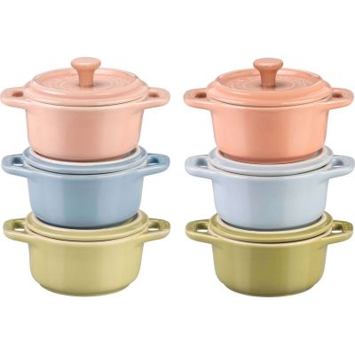 Set of 6 mini dishes STAUB GIFT GIVING Mini cocotte round 10 cm, multicolored