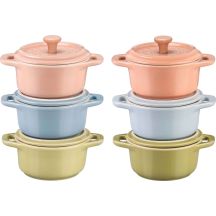 Set of 6 mini dishes STAUB GIFT GIVING Mini cocotte round 10 cm, multicolored