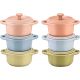 Set of 6 mini dishes STAUB GIFT GIVING Mini cocotte round 10 cm, multicolored
