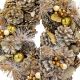 4. DECORATIVE WREATH 34 CM GOLD WITH PINES AND MICA BALLS
