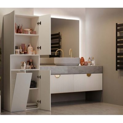 10. NEL BATHROOM COLUMN KASZMIR 1 DOOR BASKET KR SET