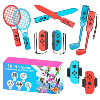 2. Nintendo Switch Sports 10-in-1 Family Accessory Pack - Red and Blue