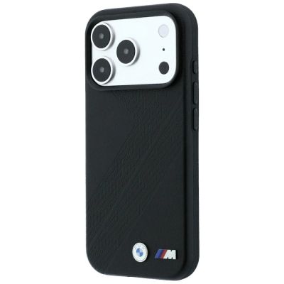 2. BMW M Tire Track Metal Logo MagSafe Case for iPhone 17 Pro / 18 Pro - Black