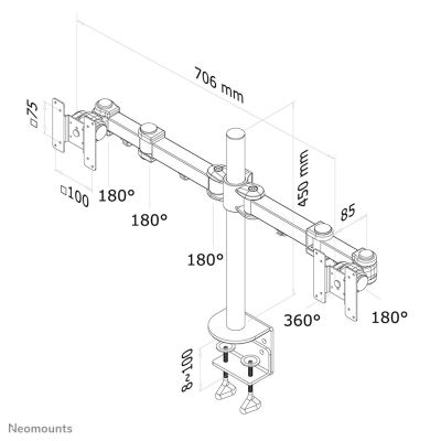 6. Neomounts FPMA-D960D Monitor Holder/Stand for 68.6 cm (27") Black Desk