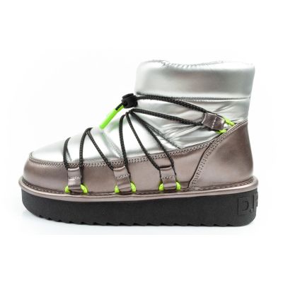 11. D.Franklin women's snow boots winter fashionable insulated ankle boots silver