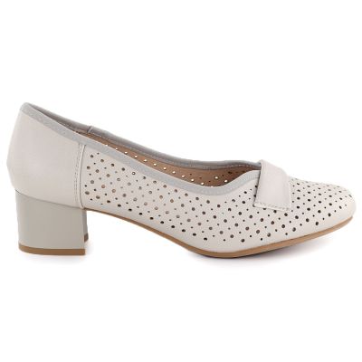 2. Women's openwork beige pumps Jezzi 233-12
