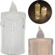 9. DECORATIVE CANDLE 10.5 CM TRANSPARENT WARM WHITE 1 LED