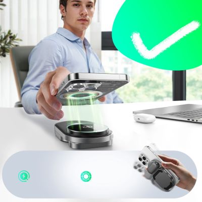 8. Joyroom JR-W17 Qi 3-in-1 Wireless Inductive Charger - Black