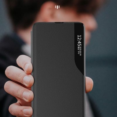 13. Eco Leather View Case for Xiaomi Redmi Note 12 Pro+ with flip stand black
