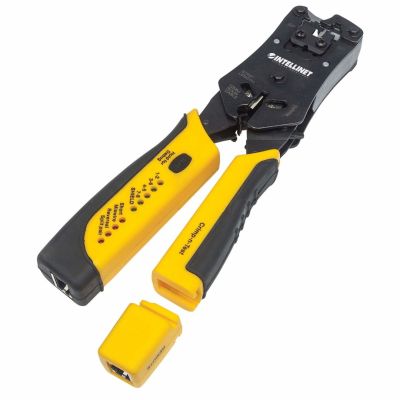 13. INTELLINET RJ45/RJ11/RJ12/RJ22 PLUG CRIMPING TOOL WITH CABLE TESTER 780124