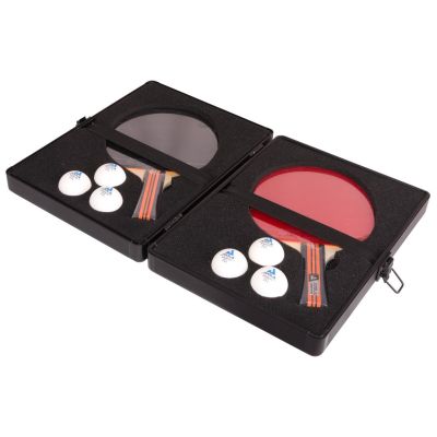 16. CASE COVER FOR 2 RACKETS AND 3 BALLS FOR TABLE TENNIS JOOLA ALU BLACK
