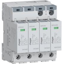 SPD Surge arrester T2 4P 3+1 TN-S/TT network In=20kA Up?1.35kV SPE440 Hager