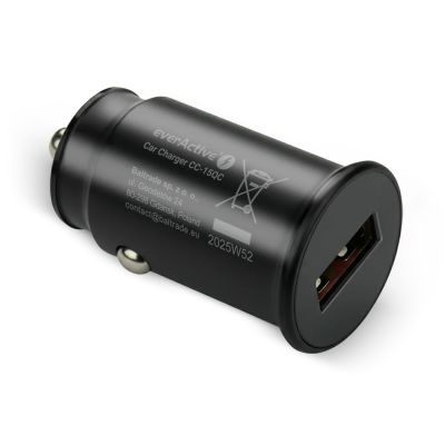 6. EVERACTIVE CAR CHARGER 1 X USB BLACK + CABLE CC-15QC