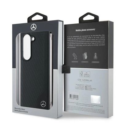 7. Mercedes Leather Wood Imitation MagSafe Case for Samsung Galaxy Z Fold 6 - Black