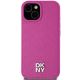 3. DKNY Leather Pattern Metal Logo MagSafe Case for iPhone 15 / 14 / 13 - Pink