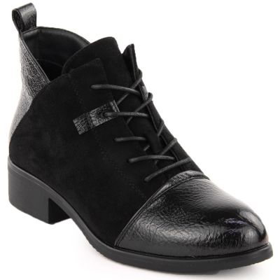 21. Women’s Black Suede-Look Ankle Boots with Warm Lining M.Daszyński MR2458-7