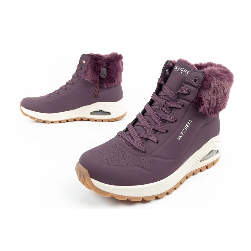 17. Skechers Uno Rugged Women's Insulated Winter Boots Purple