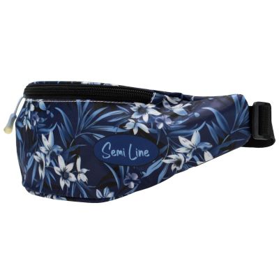 2. L2024 Navy Blue Flowers SEMI LINE Belt Bag