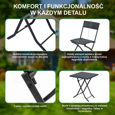 12. Small Black Forest garden furniture set | two chairs + black table
