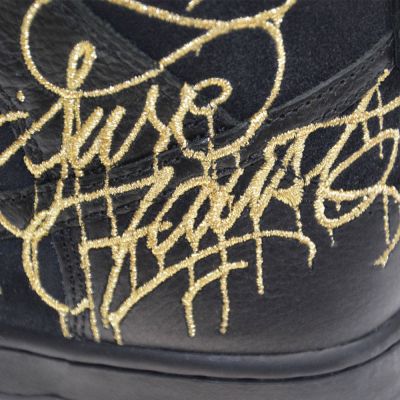 5. Nike SB Dunk High FAUST Men's Sports Shoes Black Gold - DH7755-001