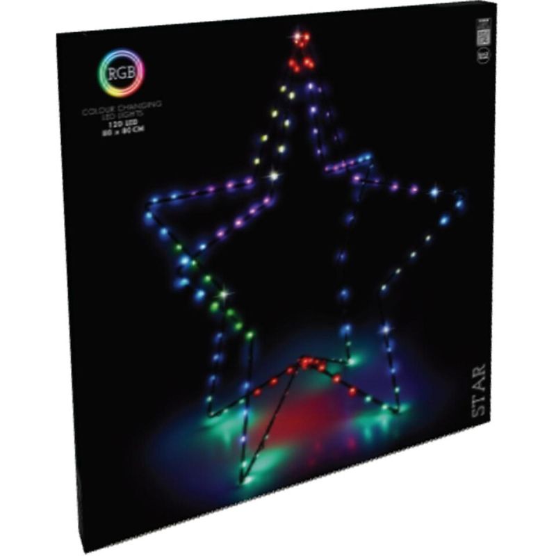 32. 3D DECORATIVE STANDING STAR 120LED RGB 80CM