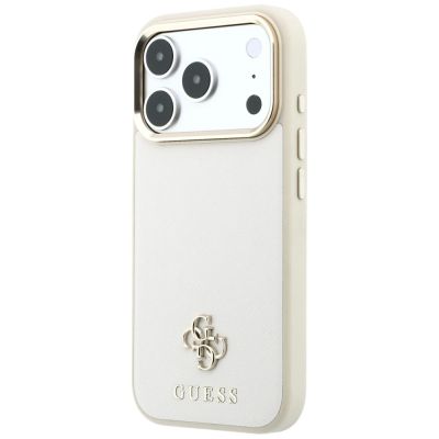 2. Guess Saffiano Small 4G & Classic Logo MagSafe case for iPhone 17 Pro Max / 18 Pro Max - beige