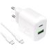 Puro PROLITE 25W USB-A / USB-C wall charger + USB-C - USB-C cable 1.2m - white