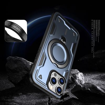 5. Hybrid Armor Trendy Case with MagSafe for iPhone 16 Pro - Blue