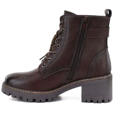 3. Brown Women’s Leather Block-Heel Ankle Boots M.Daszyński OL77-3