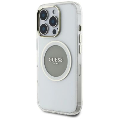 2. Guess IML Metal Colored Circle Classic Logo MagSafe case for iPhone 16 Pro - gray
